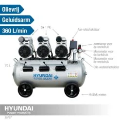 Hyundai 55757 Stille Compressor - 70L - 8bar -Metabo Winkel 59c73c72e3ee59cdfa831a5e2436562d