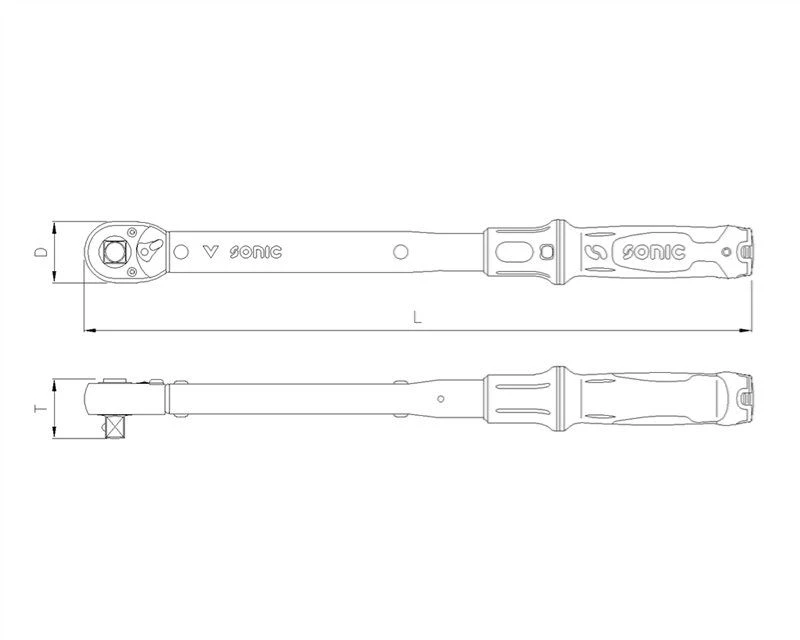 Sonic 730340200 Momentsleutel Met Doordrukvierkant In Koffer - 1/2' - 40-200Nm 4 Sonic 730340200 Momentsleutel Met Doordrukvierkant In Koffer - 1/2' - 40-200Nm - Afbeelding 2
